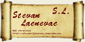 Stevan Lačnevac vizit kartica